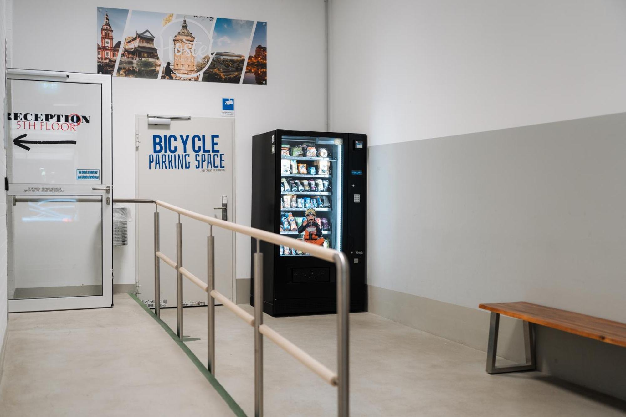 Hostel Mannheim Exterior photo A vending machine in a bicycle parking garage